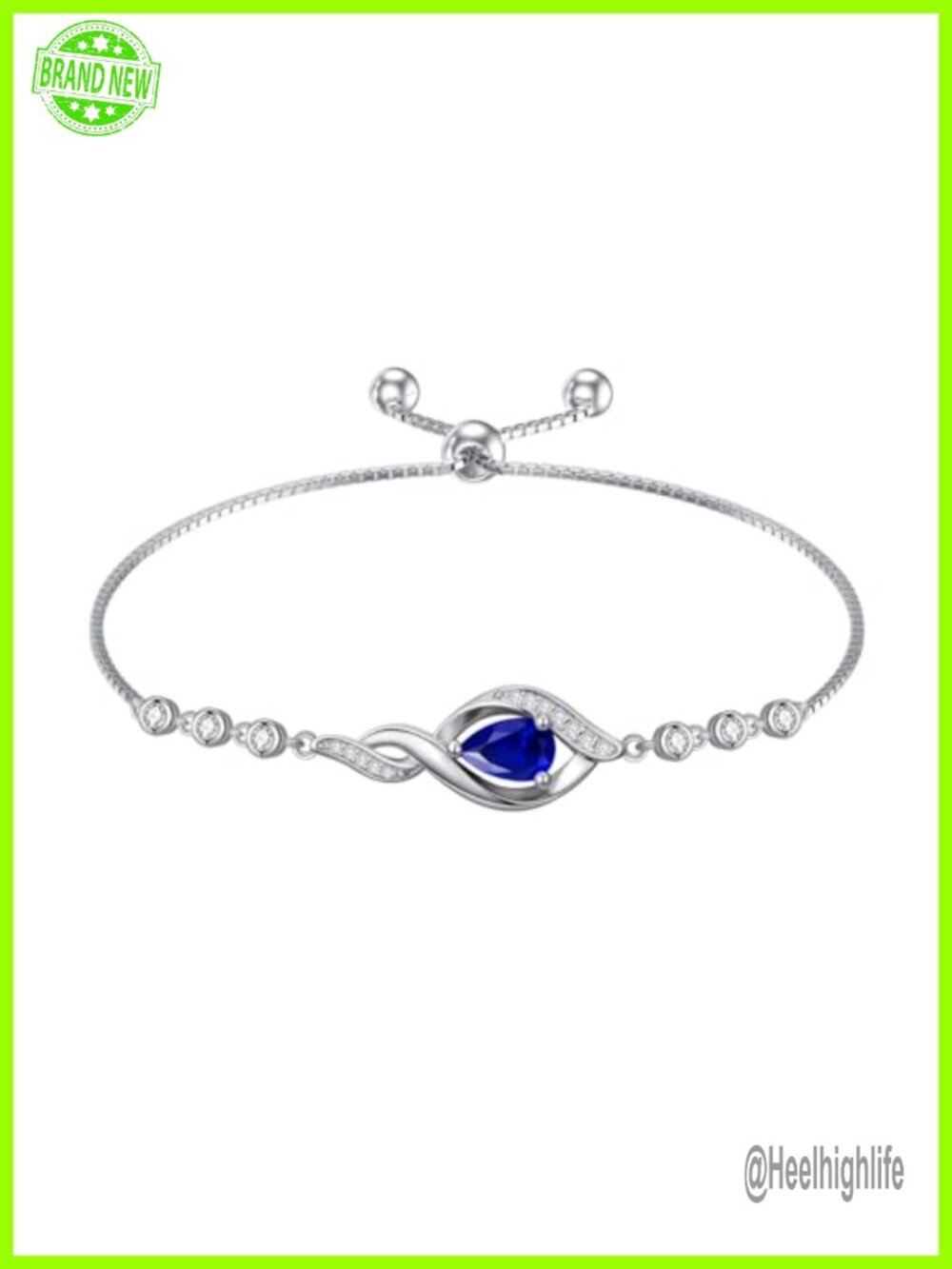 Sterling Silver Birthstone Bracelet Infinity Love Adjustable Gift for Her